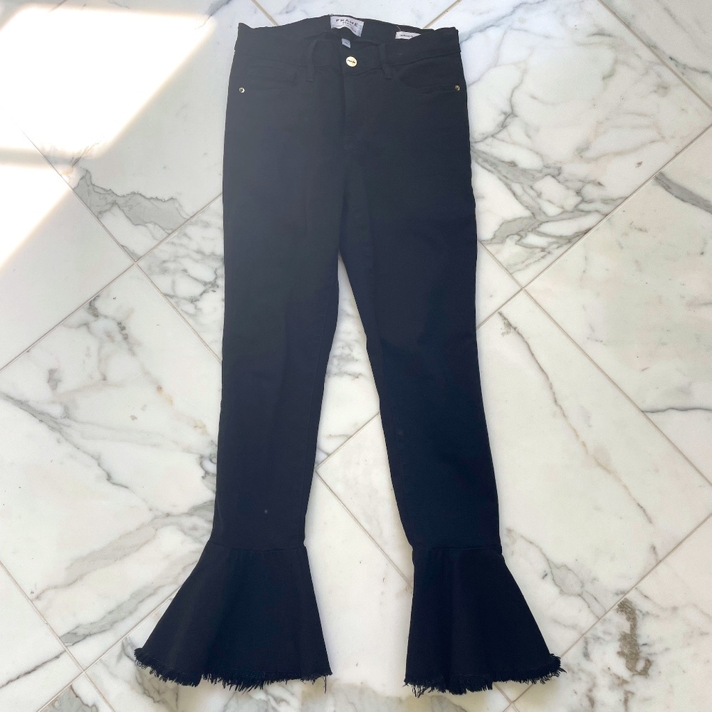 Frame Denim La skinny de Jeanne -Black pant- ankle Flare